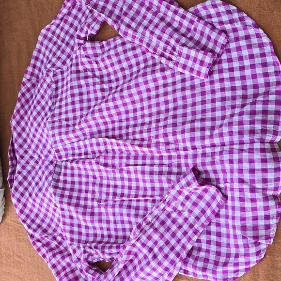 J. Crew Gingham Pullover 1/2 Button Up Shirt - Picture 8 of 10